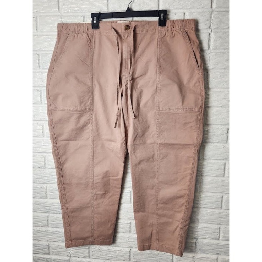 Banana Republic XXL Tapered Mid-Rise Ankle Pants Drawstring Pink Womens NWT
